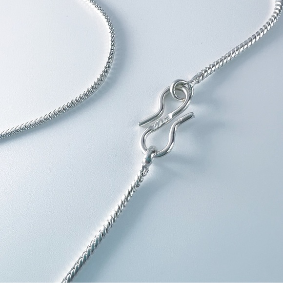 *SOLD* Chunky Large Blue Labradorite Pendant Necklace Pear Cut New Silver 925 - Picture 10 of 10